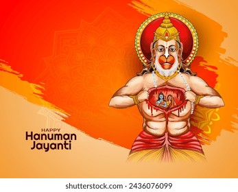 Happy Hanuman jayanti hindu festival background design vector