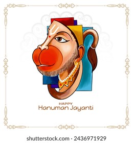 Happy Hanuman jayanti hindu festival celebration card design vector