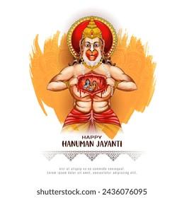 Happy Hanuman jayanti Indian festival decorative background design vector