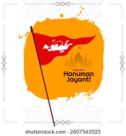 Happy Hanuman Jayanti Indian festival religious greeting card vector