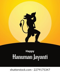 Happy Hanuman Jayanti Indian Hindu Festival Celebration Vector Design