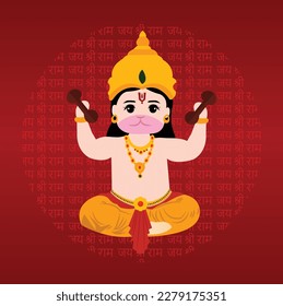 Happy Hanuman Jayanti Indian Hindu Festival Celebration Vector Design