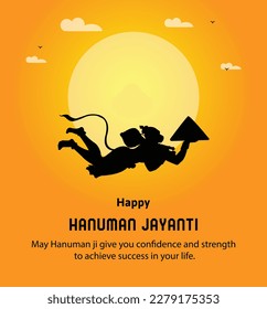 Happy Hanuman Jayanti Indian Hindu Festival Celebration Vector Design