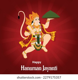 Happy Hanuman Jayanti Indian Hindu Festival Celebration Vector Design