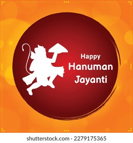 Happy Hanuman Jayanti Indian Hindu Festival Celebration Vector Design