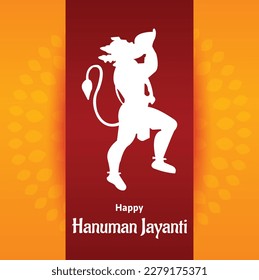 Happy Hanuman Jayanti Indian Hindu Festival Celebration Vector Design