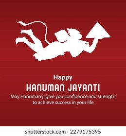 Happy Hanuman Jayanti Indian Hindu Festival Celebration Vector Design