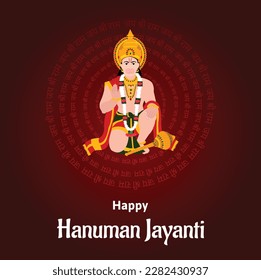 Happy Hanuman Jayanti Indian Hindu Festival Celebration Vector Design