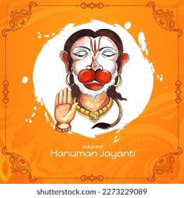 Happy Hanuman Jayanti Indian religious festival background vector