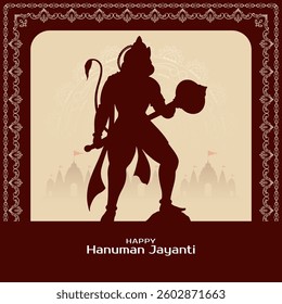 Happy Hanuman jayanti Indian spiritual festival elegant background vector