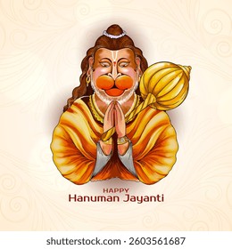 Happy Hanuman jayanti Indian spiritual festival elegant background vector