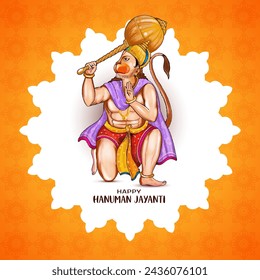 Happy Hanuman jayanti religious hindu festival background design vector