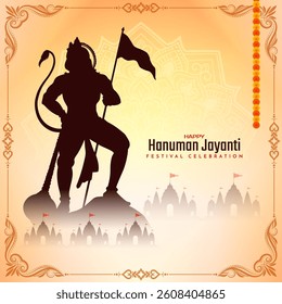 Happy Hanuman Jayanti religious Indian festival holy background vector