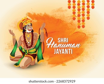 Imagen de vector Happy hanuman jayanti 