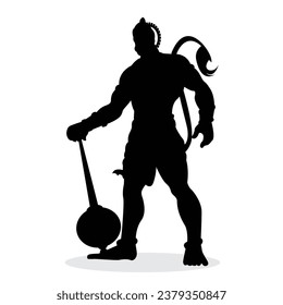 Happy hanuman jayanti.Hanumanji is "Mahavir." vector image of Lord Hanuman.silhouette of hanumanji