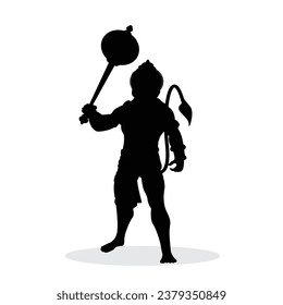 Happy hanuman jayanti.Hanumanji is "Mahavir." vector image of Lord Hanuman.silhouette of hanumanji