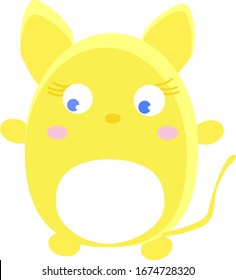 Happy hare, illustration, vector on white background.