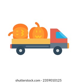 Happy Harvest autumn truck Vector File Isolated white background,Halloween vector.