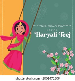 Happy haryali teej banner design template.