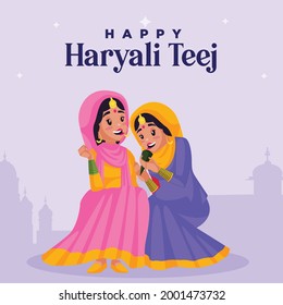 Happy Haryali teej festival banner design template.