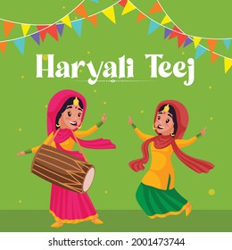 Happy Haryali teej festival banner design template.