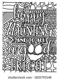 Happy Haunting and to all.Halloween coloring book.Halloween fun coloring pages