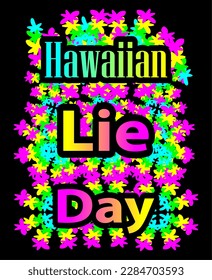 Happy Hawaiian Lei Day, Brief und schöne Farbe mit schwarzem Hintergrund