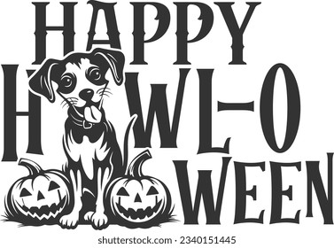 Happy Hawl-o Ween - Halloween Dog svg