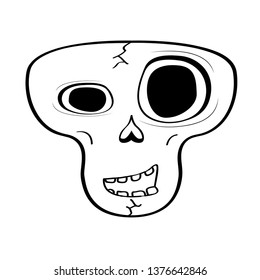 Happy head skull cartoon. Vector illustration design