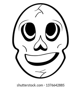 Happy head skull cartoon. Vector illustration design