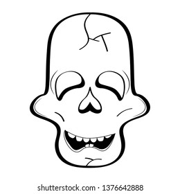 Happy head skull cartoon. Vector illustration design