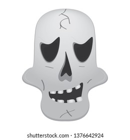 Happy head skull cartoon. Vector illustration design