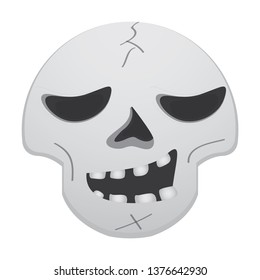 Happy head skull cartoon. Vector illustration design