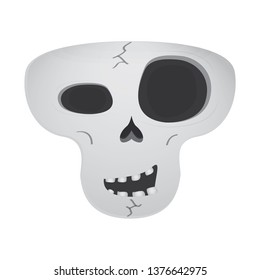 Happy head skull cartoon. Vector illustration design