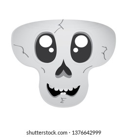 Happy head skull cartoon. Vector illustration design