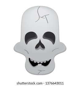 Happy head skull cartoon. Vector illustration design