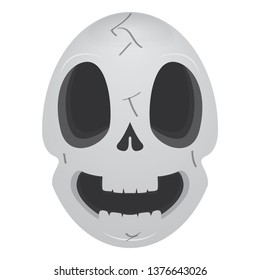 Happy head skull cartoon. Vector illustration design