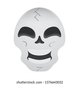 Happy head skull cartoon. Vector illustration design