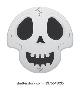 Happy head skull cartoon. Vector illustration design