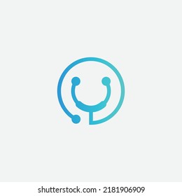 Happy healthcare logo and icon vector