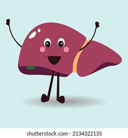 Happy Healthy Cartoon Liver Stock Vector (Royalty Free) 2134322135 ...