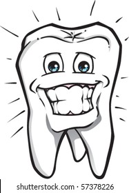 Happy, healthy, smiling tooth illustration.