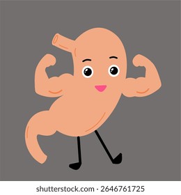 happy healthy stomach concept design illustration useful for healthcare industry