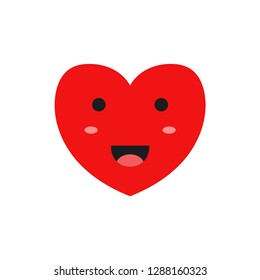 Happy heart emoticon. Red heHappy heart emoticon. Red heart. Vector illustration. EPS 10.art. Vector illustration. EPS 10.