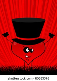 happy heart with hat