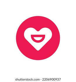 Happy heart logo vector, love to smile icon
