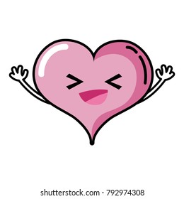 happy heart passion kawaii with arms