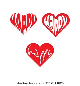 happy with hearth form.happiness design concept. special day greetings logo