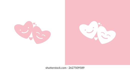 corações felizes, logotipo do coração, amantes, relacionamento romântico