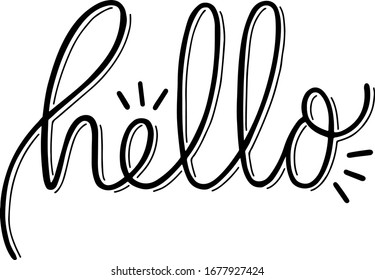 Happy hello hand lettering calligraphy handwriting quote greeting